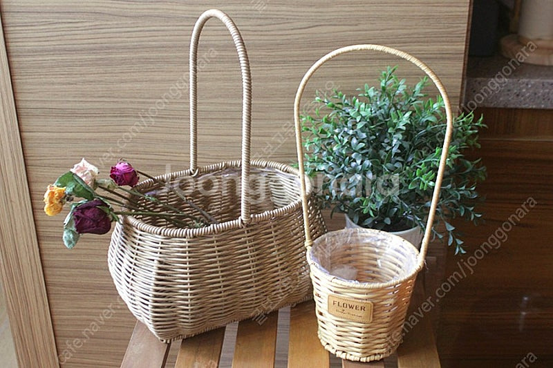 바구니 꽃바구니 소품 미니바구니 대형바구니 인테리어소품 장식품 빈티지소품 레트로소품 엔틱소품 모던소품 화분 식물 꽃...--0